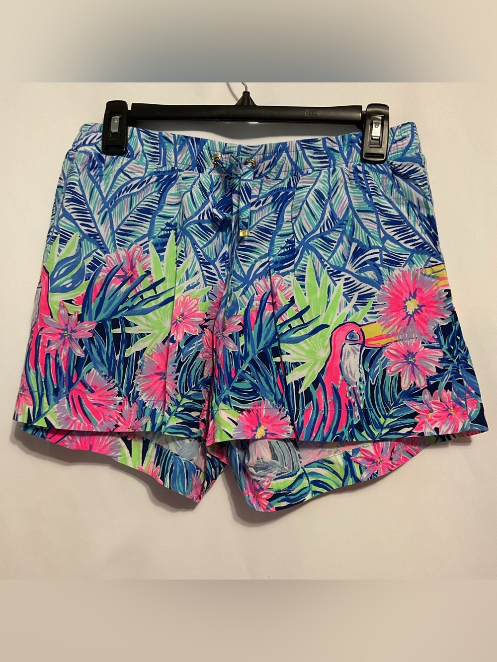 Lilly Pulitzer Women's Colorful Print Drawstring Shorts‎ Elastic Waist Small